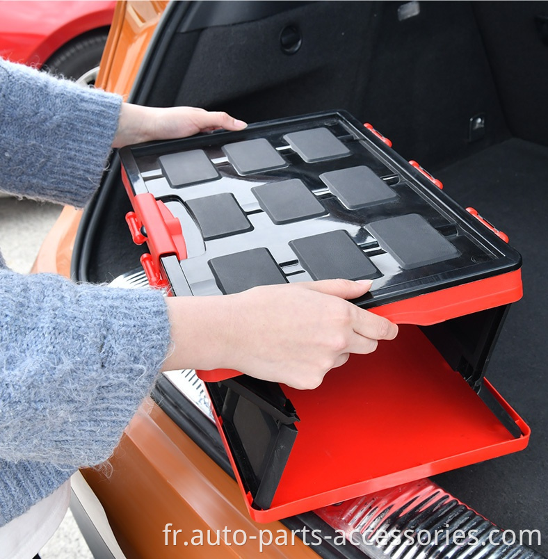 Accueil extérieur multifonctionnel 30L Box de stockage de stockage en plastique à poignée humanisée à grande capacité pour le coffre de voiture